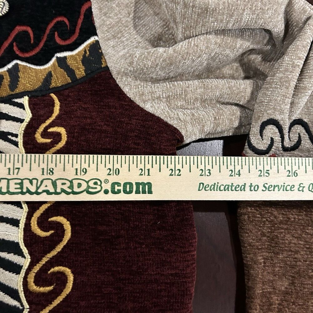 Vtg 90s Allure Knit Patchwork Sweater Jacket Arts… - image 7